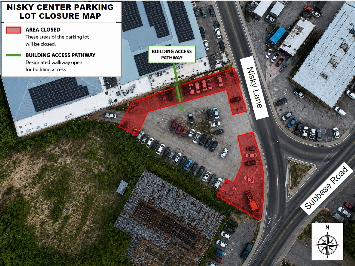 Feeder 9A Electrical Wednesday In Nisky Center Area St Map Of The Feeder 9A Underground Electrical Project Area The Nisky Center Parking Lot Zone And Designated Pedestrian Access Pathway 